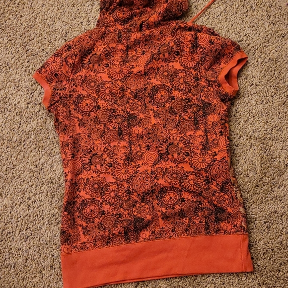 Pink silver black boho hooded maurices tee v neck - Picture 8 of 8
